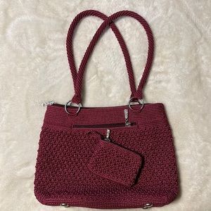 Handmade Burgundy Crotchet Shoulder Bag✨
